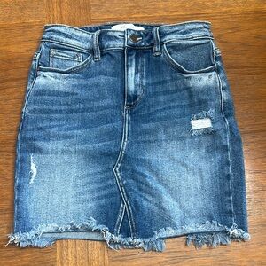 KanCan Distressed Jean Skirt